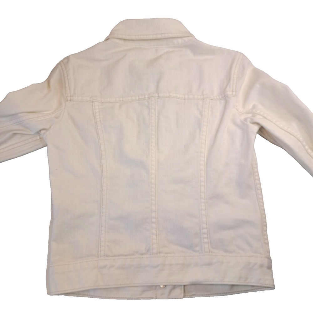 AEROPOSTALE White Denim Jean Jacket Womens XS Preppy Cleangirl Minimalist 90s - Picture 7 of 10